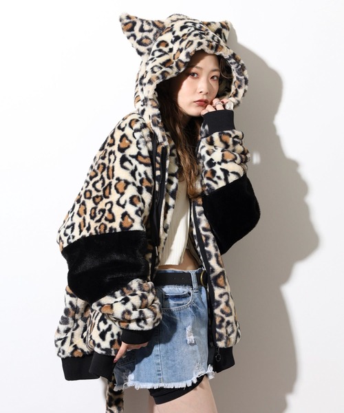 Eco Fur Cat Ear Blouson Hoodie / エコファー猫耳ファーブルゾン