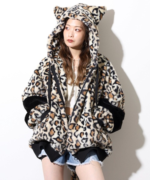 Eco Fur Cat Ear Blouson Hoodie / エコファー猫耳ファーブルゾン