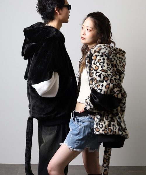 Eco Fur Cat Ear Blouson Hoodie / エコファー猫耳ファーブルゾン