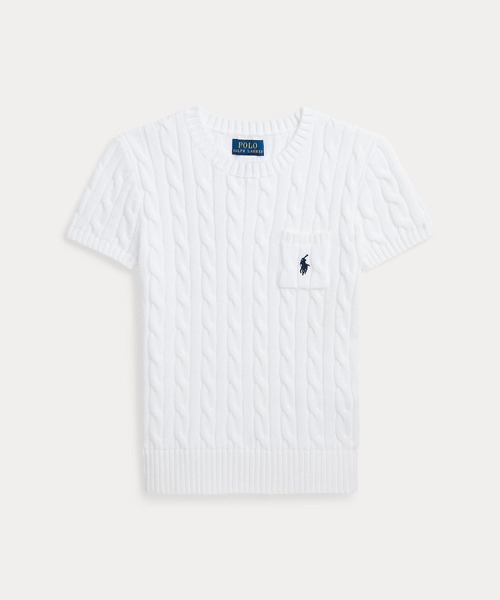 ケーブルニット コットン ショートスリーブ セーター（ニット/セーター