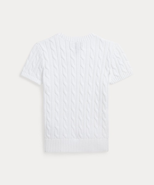 ケーブルニット コットン ショートスリーブ セーター（ニット/セーター