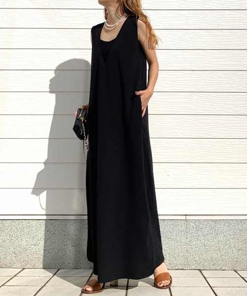 Q（キュー）の「前後2wayリボンセットワンピース（ワンピース・レディース・アイボリー/ブラック・MEDIUM）」の2枚目の写真