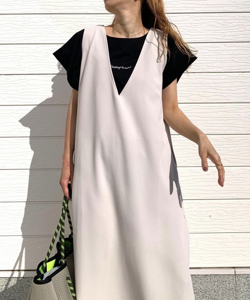 Q（キュー）の「前後2wayリボンセットワンピース（ワンピース・レディース・アイボリー/ブラック・MEDIUM）」の9枚目の写真