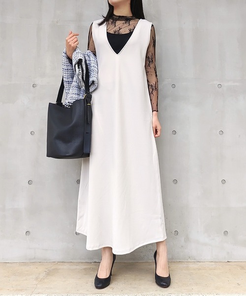 Q（キュー）の「前後2wayリボンセットワンピース（ワンピース・レディース・アイボリー/ブラック・MEDIUM）」の21枚目の写真