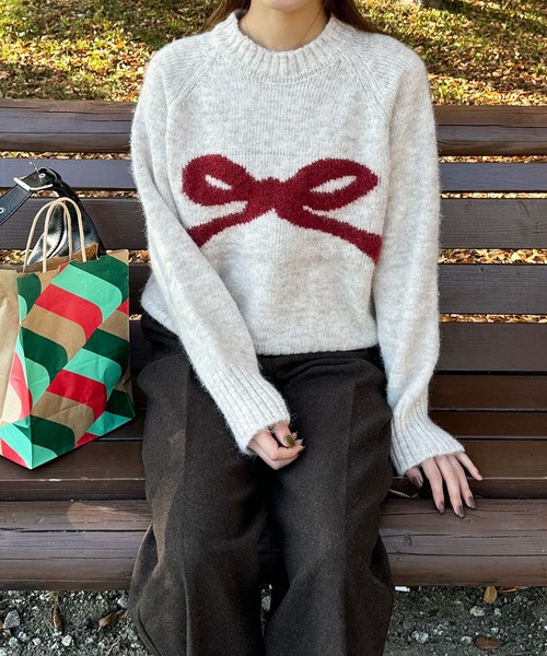 セール】リボンデザインニット（ニット/セーター）｜LE MORE（リモア