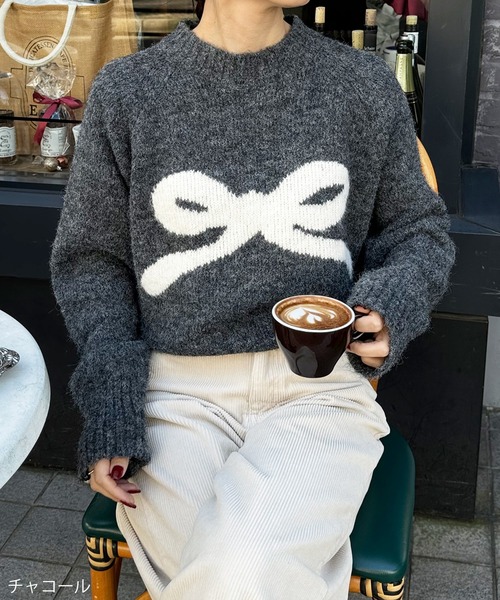 セール】リボンデザインニット（ニット/セーター）｜LE MORE（リモア