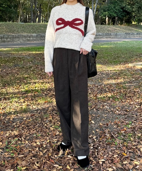 定価約13万円 一瞬で売り切れた MYLAN カシミヤ混ニットドレス リボン付 定価約13 一瞬で売り切れた MYLAN カシミヤ混ニットドレス リボン付 定価約