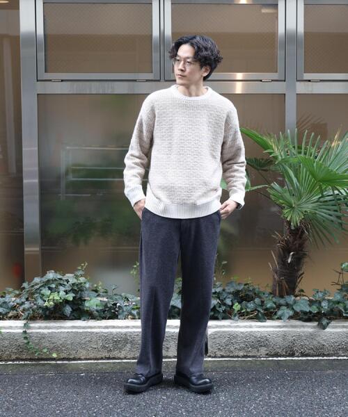 Right-on(ライトオン)の「Other(ソノタ)【メンズ】ツイード風クルーニット(ニット/セーター・メンズ・ライトベージュ/ブラック・M/L/XL)」の8枚目の写真