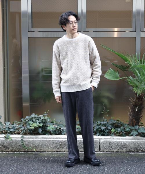 Right-on(ライトオン)の「Other(ソノタ)【メンズ】ツイード風クルーニット(ニット/セーター・メンズ・ライトベージュ/ブラック・M/L/XL)」の9枚目の写真