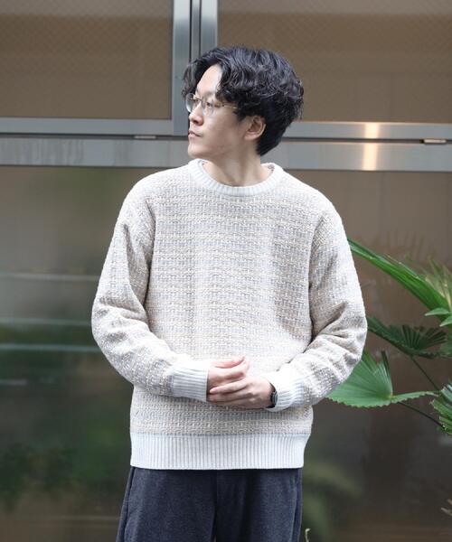 Right-on(ライトオン)の「Other(ソノタ)【メンズ】ツイード風クルーニット(ニット/セーター・メンズ・ライトベージュ/ブラック・M/L/XL)」の11枚目の写真