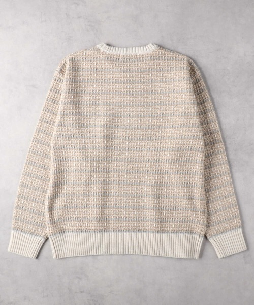 Right-on（ライトオン）の「ツイード風クルーニット（ニット/セーター・メンズ・ライトベージュ/ブラック・M/L/XL）」の6枚目の写真