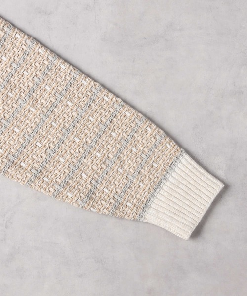 Right-on（ライトオン）の「ツイード風クルーニット（ニット/セーター・メンズ・ライトベージュ/ブラック・M/L/XL）」の7枚目の写真