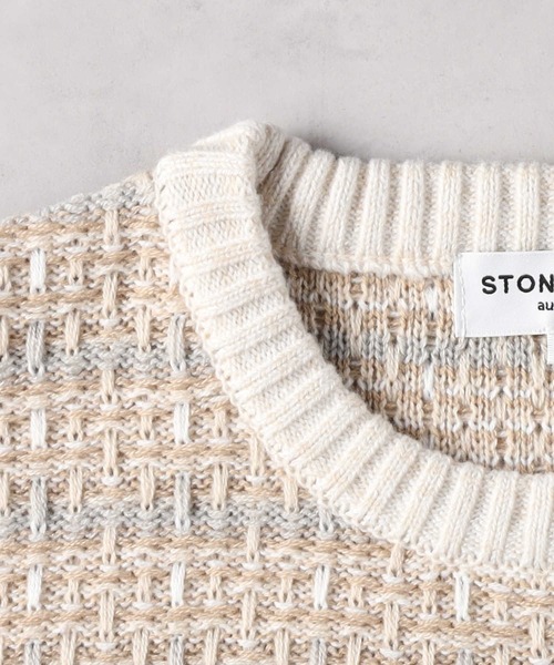 Right-on（ライトオン）の「ツイード風クルーニット（ニット/セーター・メンズ・ライトベージュ/ブラック・M/L/XL）」の9枚目の写真