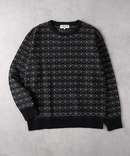 Right-on（ライトオン）の「ツイード風クルーニット（ニット/セーター・メンズ・ライトベージュ/ブラック・M/L/XL）」の10枚目の写真