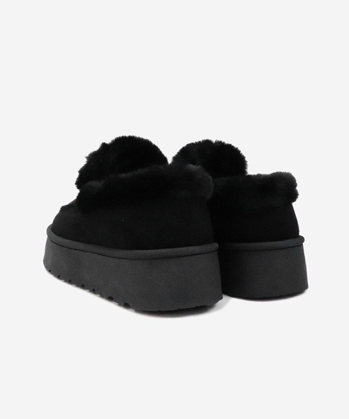 relac(レーラック)の「厚底 ムートンブーツ ファー モカシンシューズ モカシンブーツ(ブーツ・レディース・ブラック/ベージュ・SMALL/MEDIUM/LARGE/LL)」の4枚目の写真