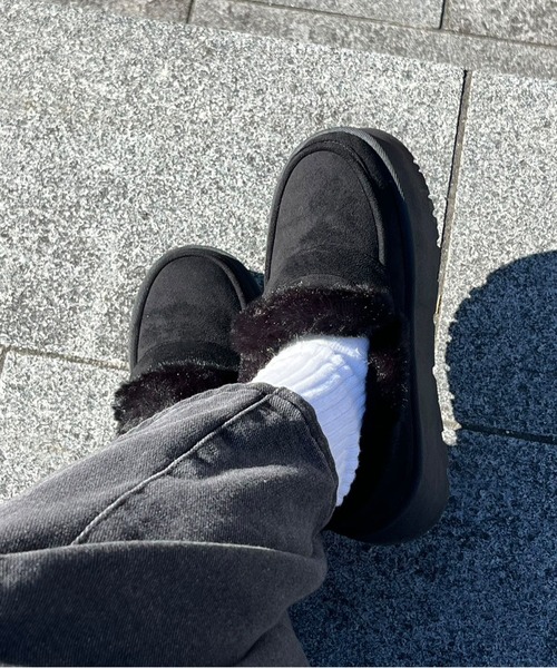 relac(レーラック)の「厚底 ムートンブーツ ファー モカシンシューズ モカシンブーツ(ブーツ・レディース・ブラック/ベージュ・SMALL/MEDIUM/LARGE/LL)」の13枚目の写真
