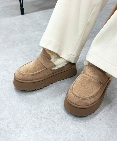 relac(レーラック)の「厚底 ムートンブーツ ファー モカシンシューズ モカシンブーツ(ブーツ・レディース・ブラック/ベージュ・SMALL/MEDIUM/LARGE/LL)」の10枚目の写真