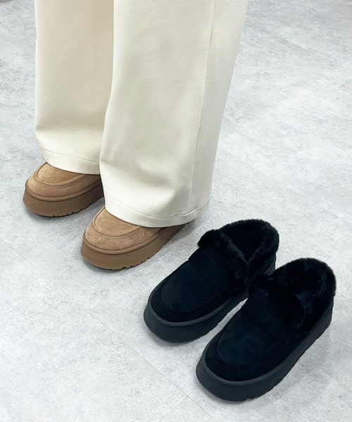relac(レーラック)の「厚底 ムートンブーツ ファー モカシンシューズ モカシンブーツ(ブーツ・レディース・ブラック/ベージュ・SMALL/MEDIUM/LARGE/LL)」の8枚目の写真