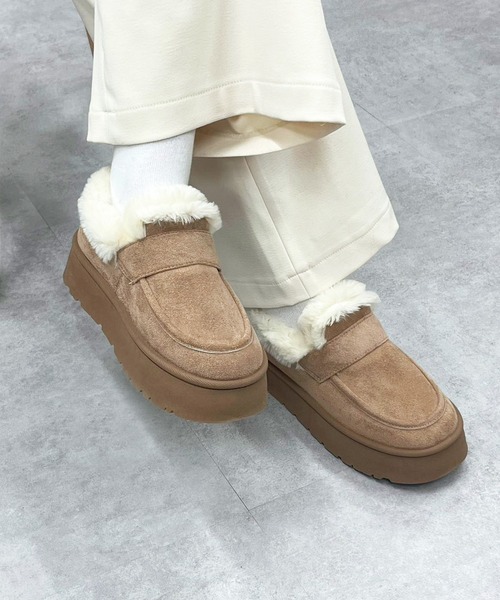 relac(レーラック)の「厚底 ムートンブーツ ファー モカシンシューズ モカシンブーツ(ブーツ・レディース・ブラック/ベージュ・SMALL/MEDIUM/LARGE/LL)」の11枚目の写真