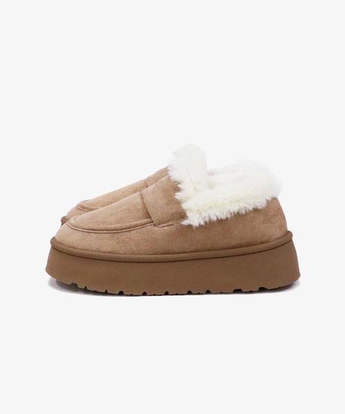 relac(レーラック)の「厚底 ムートンブーツ ファー モカシンシューズ モカシンブーツ(ブーツ・レディース・ブラック/ベージュ・SMALL/MEDIUM/LARGE/LL)」の18枚目の写真