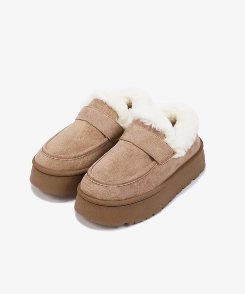 relac(レーラック)の「厚底 ムートンブーツ ファー モカシンシューズ モカシンブーツ(ブーツ・レディース・ブラック/ベージュ・SMALL/MEDIUM/LARGE/LL)」の17枚目の写真