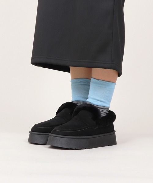 relac(レーラック)の「厚底 ムートンブーツ ファー モカシンシューズ モカシンブーツ(ブーツ・レディース・ブラック/ベージュ・SMALL/MEDIUM/LARGE/LL)」の22枚目の写真