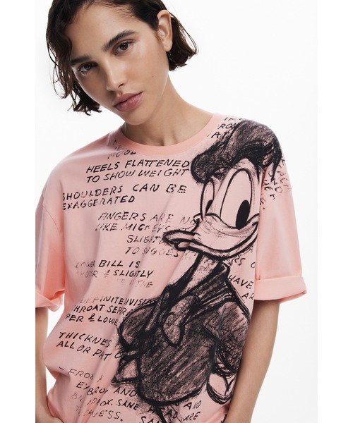 Desigual（デシグアル）の「ドナルドダックのTシャツ（Tシャツ/カットソー・レディース・ブラック/レッド・XS/S/M/L/XL）」の2枚目の写真