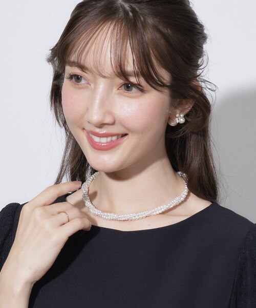 couture brooch(クチュールブローチ)の「ツイストパール調ネックレス(ネックレス・レディース・ホワイト・00)」の2枚目の写真