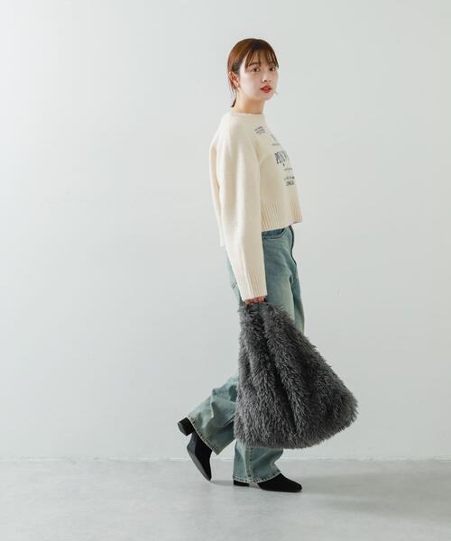 SENSE OF PLACE by URBAN RESEARCH（センスオブプレイスバイアーバンリサーチ）の「プリントルーズセーター（ニット/セーター・レディース・アイボリー/グレー/パープル・ONE）」の7枚目の写真