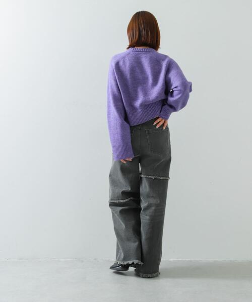 SENSE OF PLACE by URBAN RESEARCH（センスオブプレイスバイアーバンリサーチ）の「プリントルーズセーター（ニット/セーター・レディース・アイボリー/グレー/パープル・ONE）」の19枚目の写真