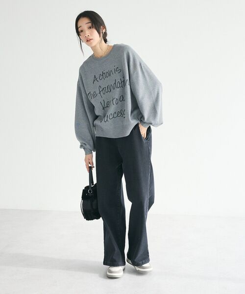 CRAFT STANDARD BOUTIQUE（クラフトスタンダードブティック）の「【ユニセックス】ロゴジャカードサイドスリットニットプルオーバー（ニット/セーター・レディース・杢グレー/モカ/チャコールグレー・M/XL/L）」の8枚目の写真