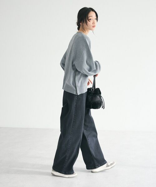 CRAFT STANDARD BOUTIQUE（クラフトスタンダードブティック）の「【ユニセックス】ロゴジャカードサイドスリットニットプルオーバー（ニット/セーター・レディース・杢グレー/モカ/チャコールグレー・M/XL/L）」の10枚目の写真