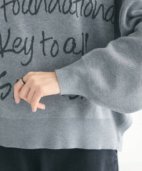 CRAFT STANDARD BOUTIQUE（クラフトスタンダードブティック）の「【ユニセックス】ロゴジャカードサイドスリットニットプルオーバー（ニット/セーター・レディース・杢グレー/モカ/チャコールグレー・M/XL/L）」の14枚目の写真