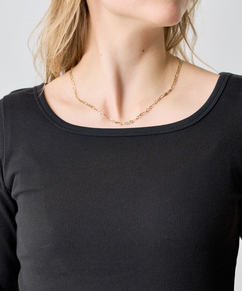 COLONY 2139（コロニートゥーワンスリーナイン）の「スクエアネックリブロングスリーブプルオーバー（Tシャツ/カットソー・レディース・グレイッシュベージュ/ブラック/ブラウン/ホワイト・LARGE/MEDIUM/SMALL）」の7枚目の写真