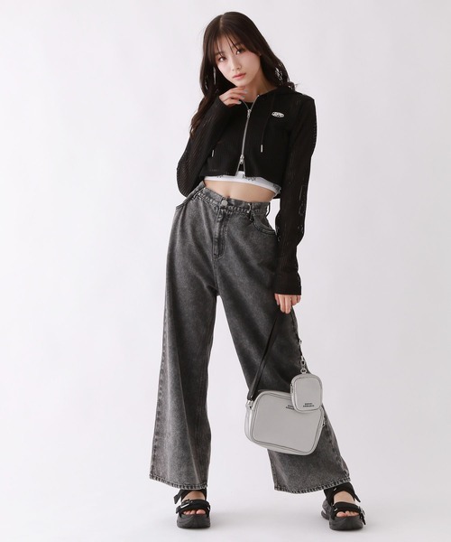 repipi armario(レピピ アルマリオ)の「メッシュWZIPショートパーカー(パーカー・キッズ・ブラック/ホワイト・SMALL/MEDIUM/LARGE)」の5枚目の写真