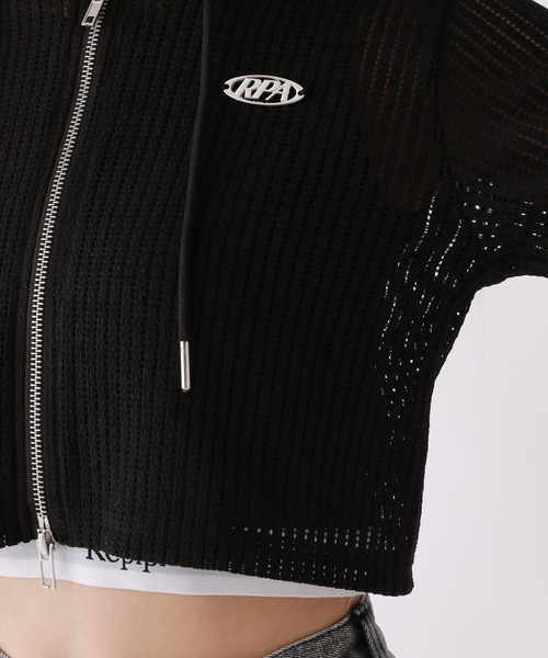 repipi armario(レピピ アルマリオ)の「メッシュWZIPショートパーカー(パーカー・キッズ・ブラック/ホワイト・SMALL/MEDIUM/LARGE)」の11枚目の写真