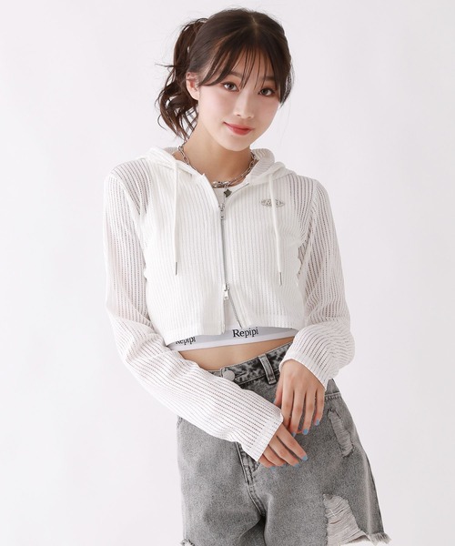 repipi armario(レピピ アルマリオ)の「メッシュWZIPショートパーカー(パーカー・キッズ・ブラック/ホワイト・SMALL/MEDIUM/LARGE)」の20枚目の写真