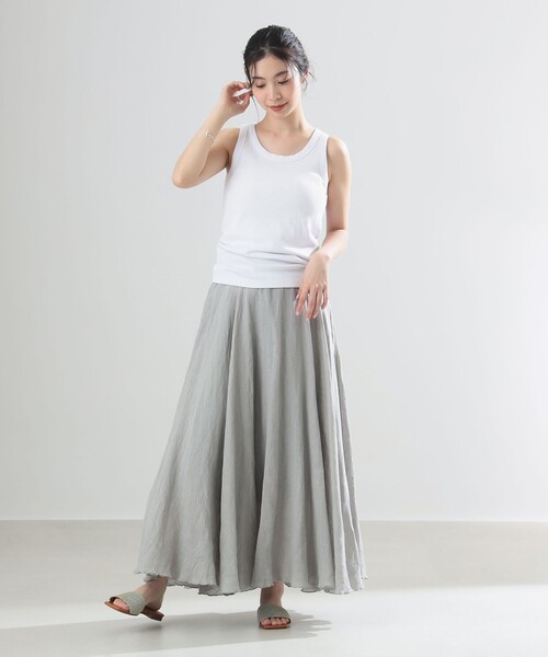 Demi-Luxe BEAMS(デミルクス ビームス)の「AK+1 / リブ タンクトップ(タンクトップ・レディース・ホワイト/オリーブ・ONE SIZE)」の10枚目の写真