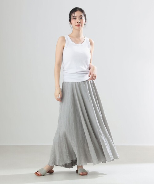 Demi-Luxe BEAMS(デミルクス ビームス)の「AK+1 / リブ タンクトップ(タンクトップ・レディース・ホワイト/オリーブ・ONE SIZE)」の8枚目の写真