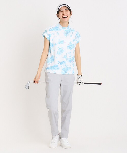 adabat(アダバット)の「UVカット/吸水速乾 フラワープリントモックネックT(Tシャツ/カットソー・レディース・ピンク系その他/ネイビー系/ブルー系5・36/38/40/42)」の10枚目の写真