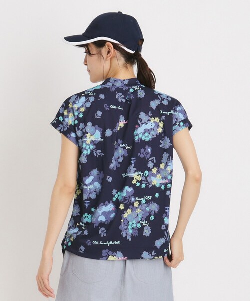 adabat(アダバット)の「UVカット/吸水速乾 フラワープリントモックネックT(Tシャツ/カットソー・レディース・ピンク系その他/ネイビー系/ブルー系5・36/38/40/42)」の12枚目の写真
