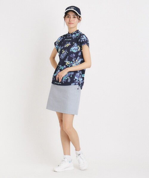 adabat(アダバット)の「UVカット/吸水速乾 フラワープリントモックネックT(Tシャツ/カットソー・レディース・ピンク系その他/ネイビー系/ブルー系5・36/38/40/42)」の13枚目の写真