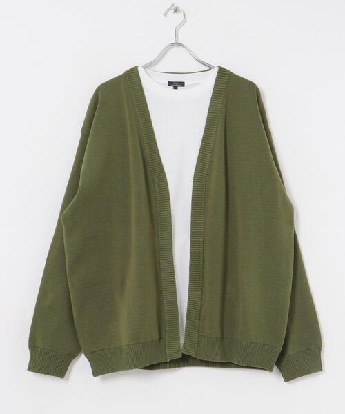 ITEMS URBANRESEARCH(アイテムズ アーバンリサーチ)の「Mウォッシャブルミラノリブカーディガンインナーセット(ニット/セーター・メンズ・カーキ/ブラック/ブラウン/ベージュ・LARGE/MEDIUM)」の4枚目の写真