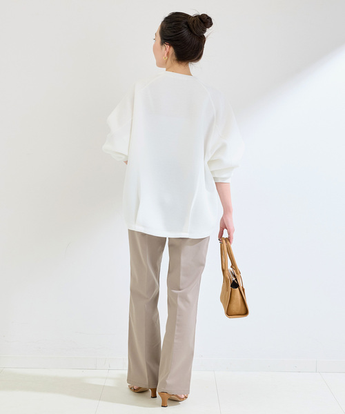 B.C STOCK（ベーセーストック）の「《追加4》ダンボールコクーンプルオーバー（Tシャツ/カットソー・レディース・ピンク/ホワイト/ネイビー/チャコールグレー・FREE）」の7枚目の写真