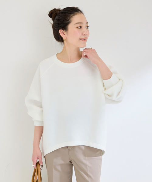 B.C STOCK（ベーセーストック）の「《追加4》ダンボールコクーンプルオーバー（Tシャツ/カットソー・レディース・ピンク/ホワイト/ネイビー/チャコールグレー・FREE）」の8枚目の写真