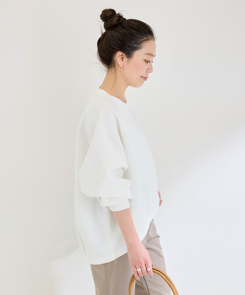 B.C STOCK（ベーセーストック）の「《追加4》ダンボールコクーンプルオーバー（Tシャツ/カットソー・レディース・ピンク/ホワイト/ネイビー/チャコールグレー・FREE）」の11枚目の写真