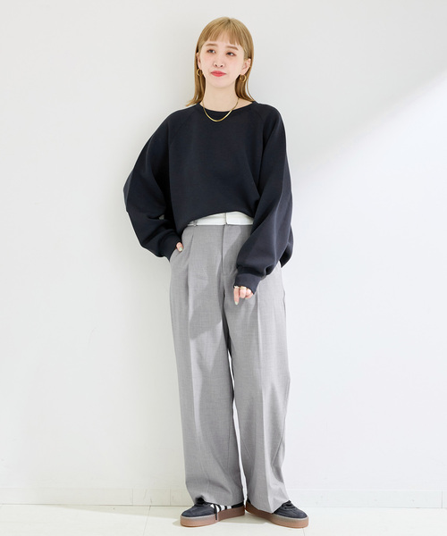 B.C STOCK（ベーセーストック）の「《追加4》ダンボールコクーンプルオーバー（Tシャツ/カットソー・レディース・ピンク/ホワイト/ネイビー/チャコールグレー・FREE）」の15枚目の写真