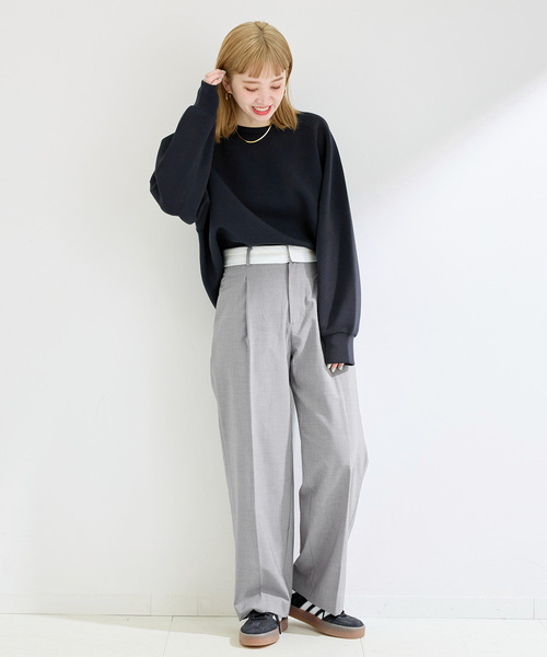 B.C STOCK（ベーセーストック）の「《追加4》ダンボールコクーンプルオーバー（Tシャツ/カットソー・レディース・ピンク/ホワイト/ネイビー/チャコールグレー・FREE）」の16枚目の写真