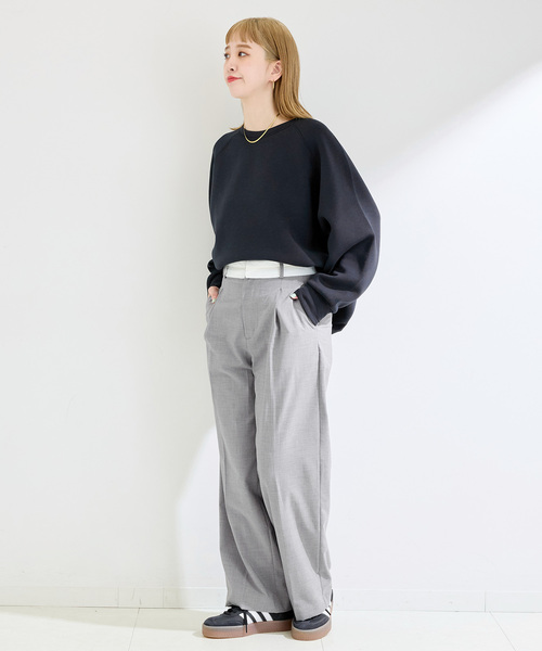 B.C STOCK（ベーセーストック）の「《追加4》ダンボールコクーンプルオーバー（Tシャツ/カットソー・レディース・ピンク/ホワイト/ネイビー/チャコールグレー・FREE）」の17枚目の写真