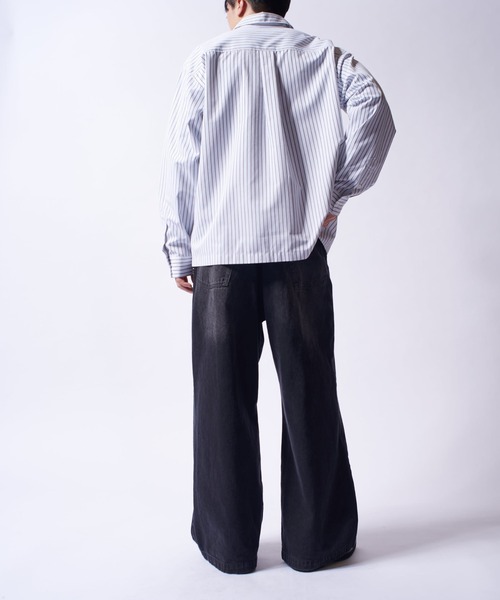 Lui's（ルイス）の「【Neucon/ニューコン】ガンフラップオーバサイズストライプシャツ（シャツ/ブラウス・メンズ・サックスブルー/ホワイト・2/1）」の21枚目の写真